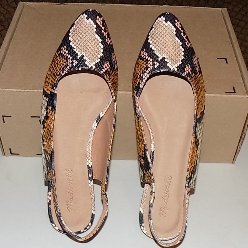 Madewell Margo Python leather slingbacks US 8.5 - Picture 4 of 12